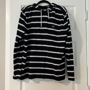 Stripped Lacoste Light Hoodie; XXL